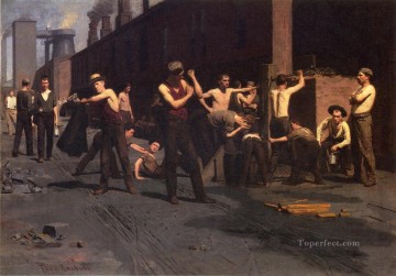  workers Canvas - The Ironworkers Noontime naturalistic Thomas Pollock Anshutz
